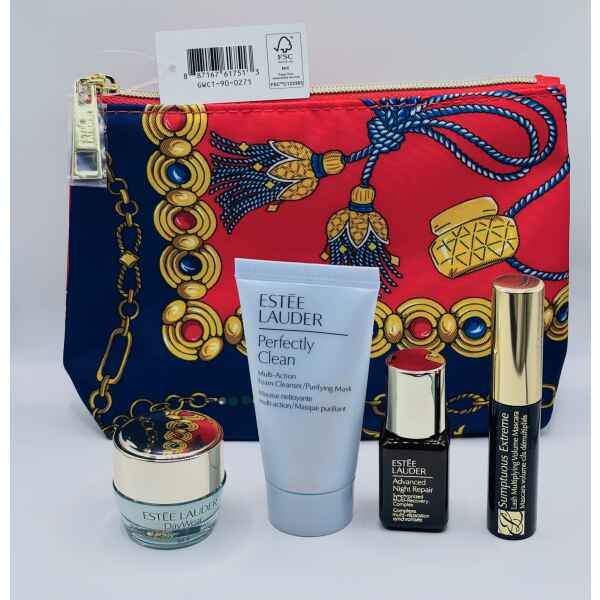 Estee Lauder Set (Perfectly Clean, DayWear, Advanced Night Repair, Sumtuous Extreme Mascara, Kosmetiktasche)