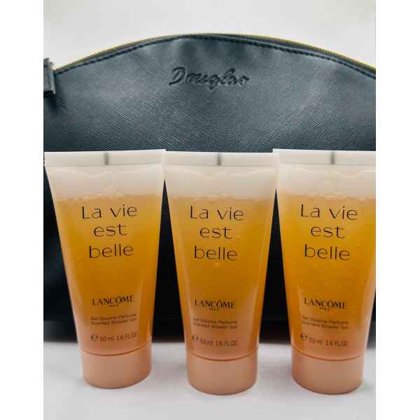 Geschenkset Lancome La Vie Est Belle Scented Shower Gel 3x 50ml + Kulturtasche